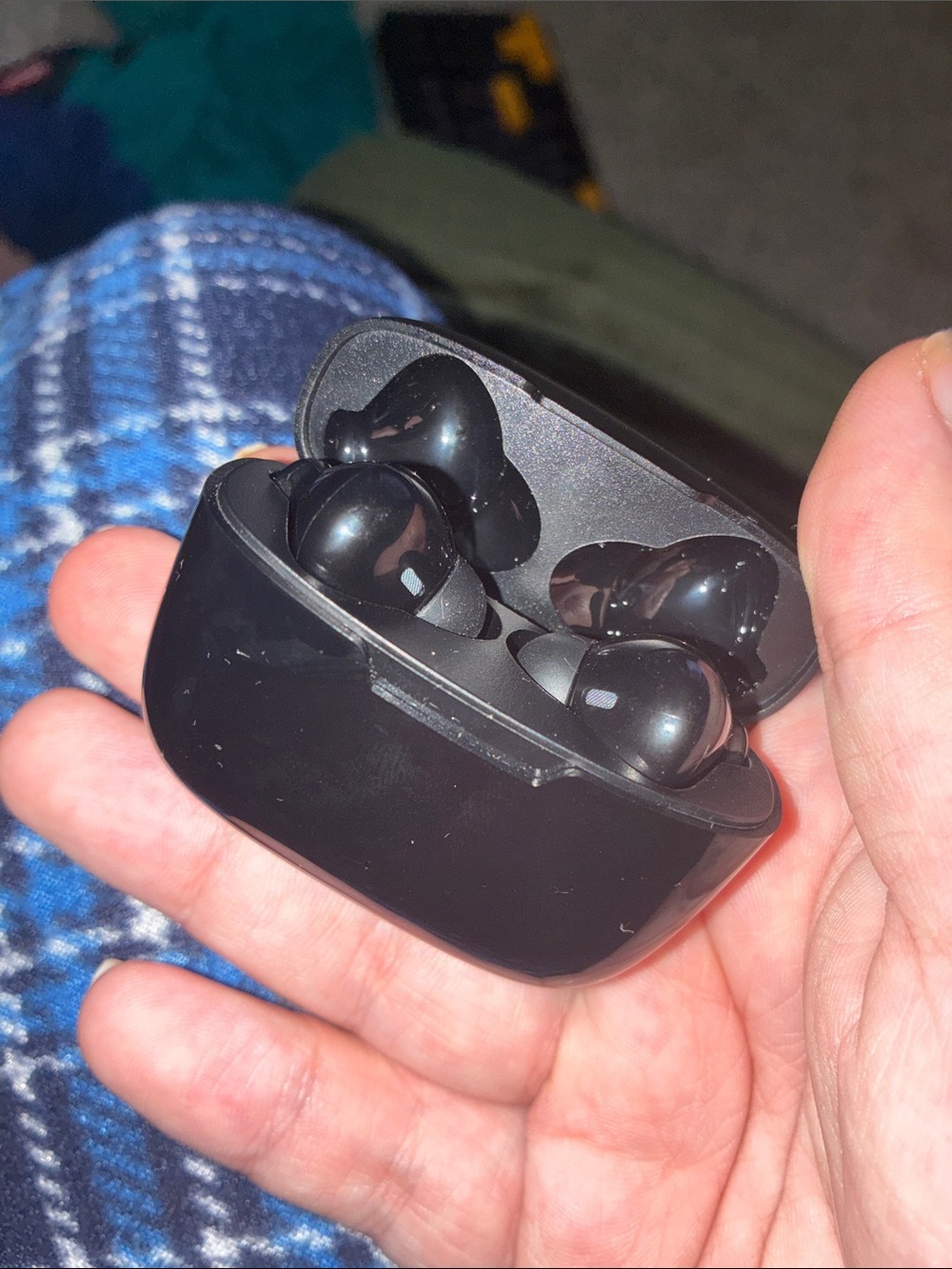 Black Wireless Earbuds with Charging Case